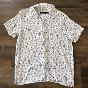 Edgar + Ash Men's Button Down Medium Abstract Vintage 90's Rayon